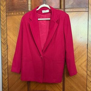Vintage Dumas Women's Fuchsia Blazer Jacket— 100% wool
